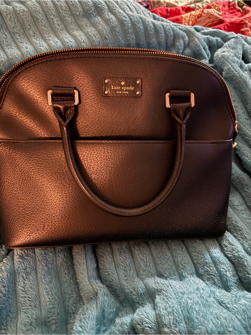 kate spade Black Pebbled Leather Dome Satchel